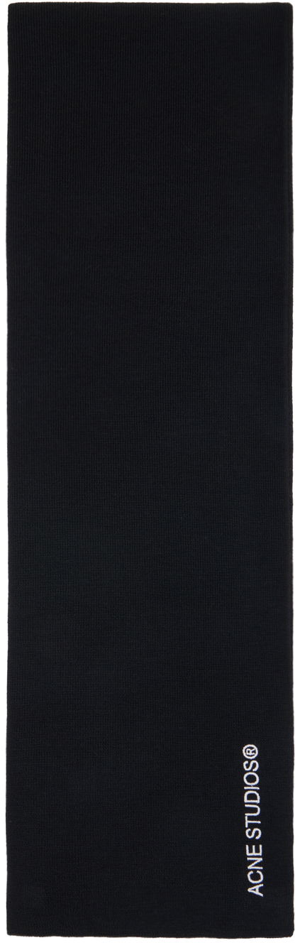 Шал Acne Studios Logo Embroidered Scarf Черно | CA0299-, 0