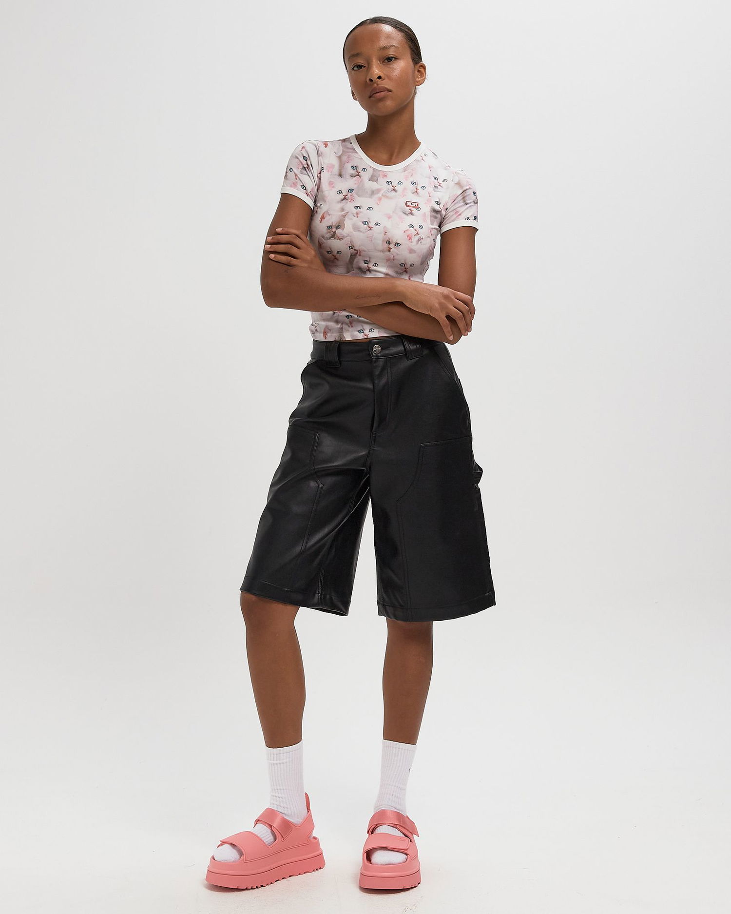 Тениска Diesel Diesel T-Shirt with Kitten Print Бяло | A18555-0JLCC-100A, 1