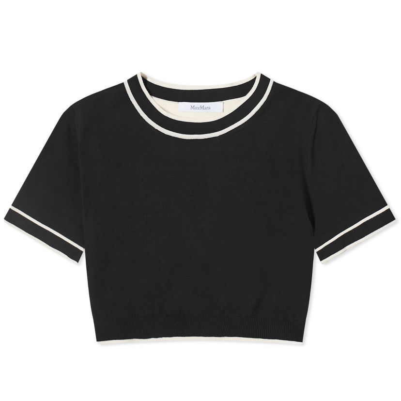 Съкратен топ Max Mara Usico Knitted Crop Top Черно | 2411361042600-008