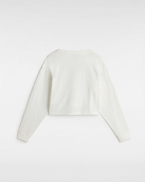 Тениска Vans Retro V Hook And Loop Relaxed Long Sleeve Crop T-shirt Бяло | VN000J4KFS8, 1