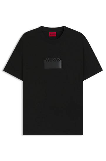 Тениска BOSS HUGO T-Shirt with Rubber Logo Черно | 50546867, 0
