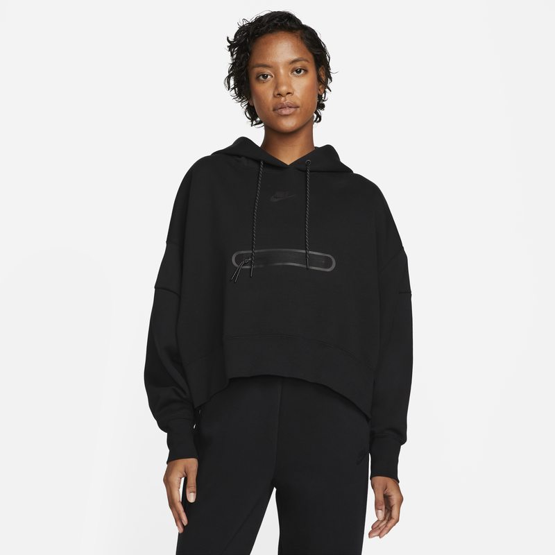Суитчър Nike Sportswear Tech Fleece Over-Oversized Crop Pullover Hoodie Черно | DR4973-010, 0
