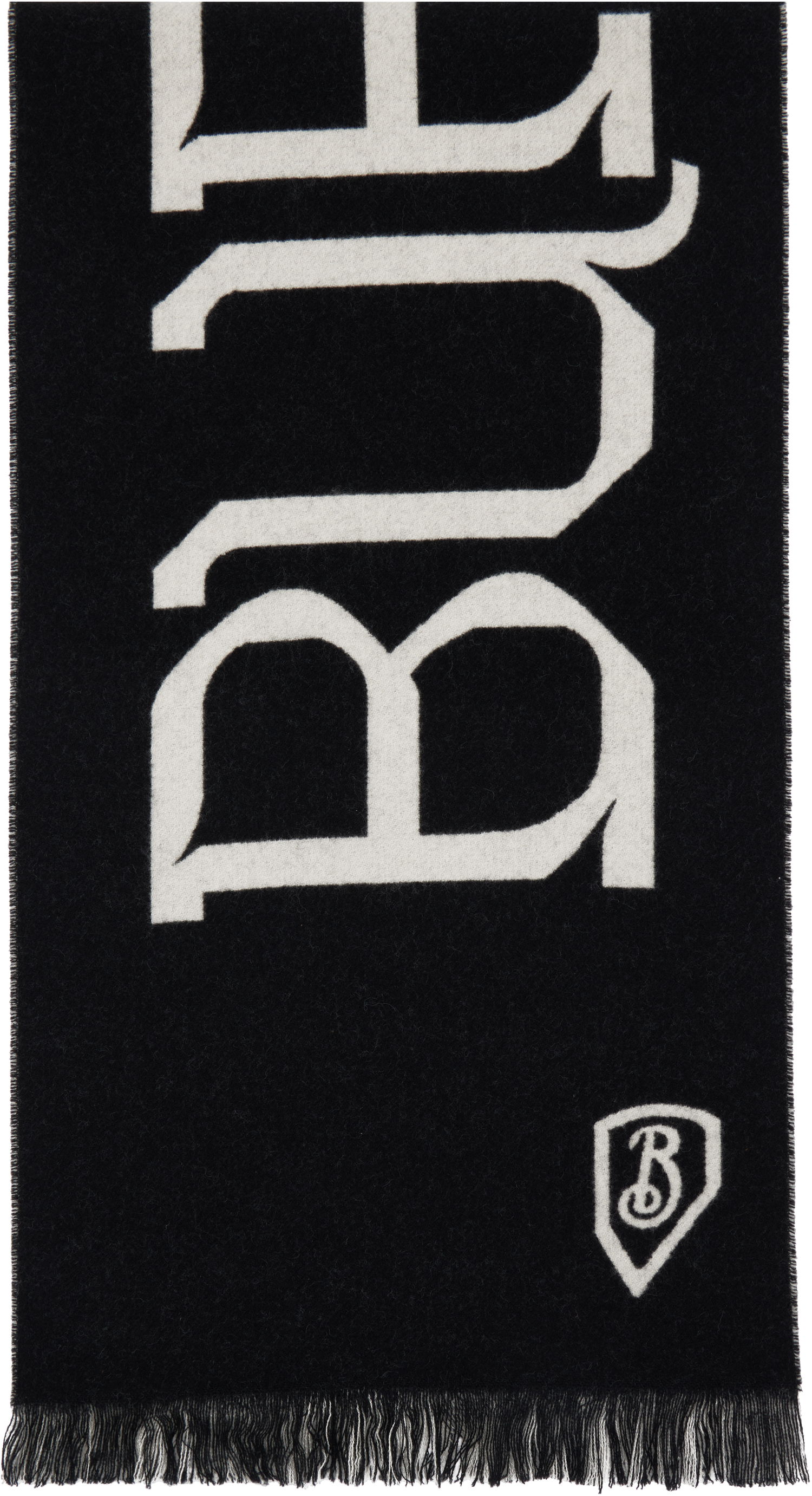 Шал Burberry Logo Wool Scarf Черно | 8104501, 0