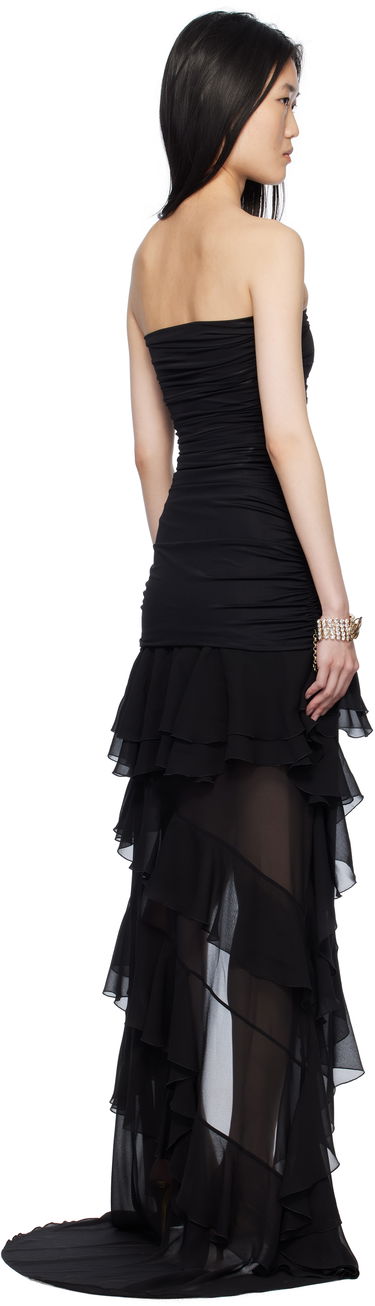 Pокля Blumarine Blumarine Jersey Bustier Maxi Dress with Ruffle Hem Черно | P522A624A, 2