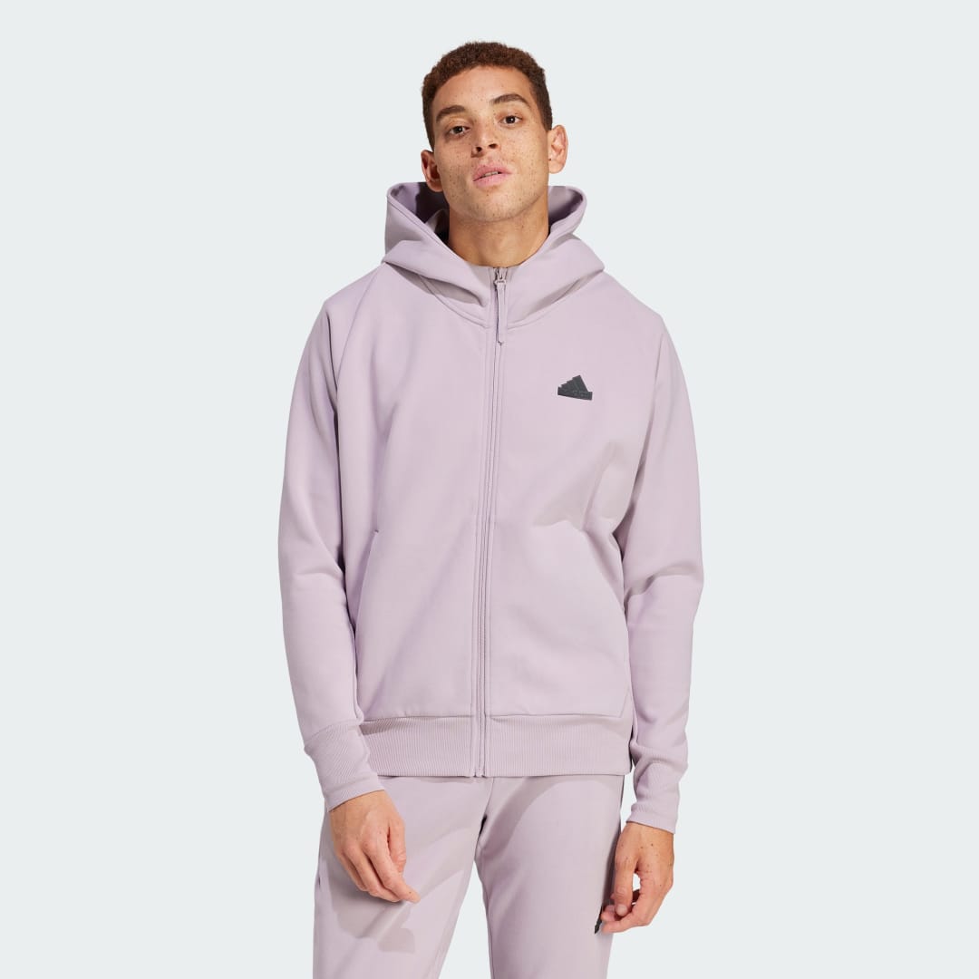 Суитчър adidas Performance Sportswear Z.N.E. Winterized Full-Zip Hooded Track Top Розово | IN1847, 0