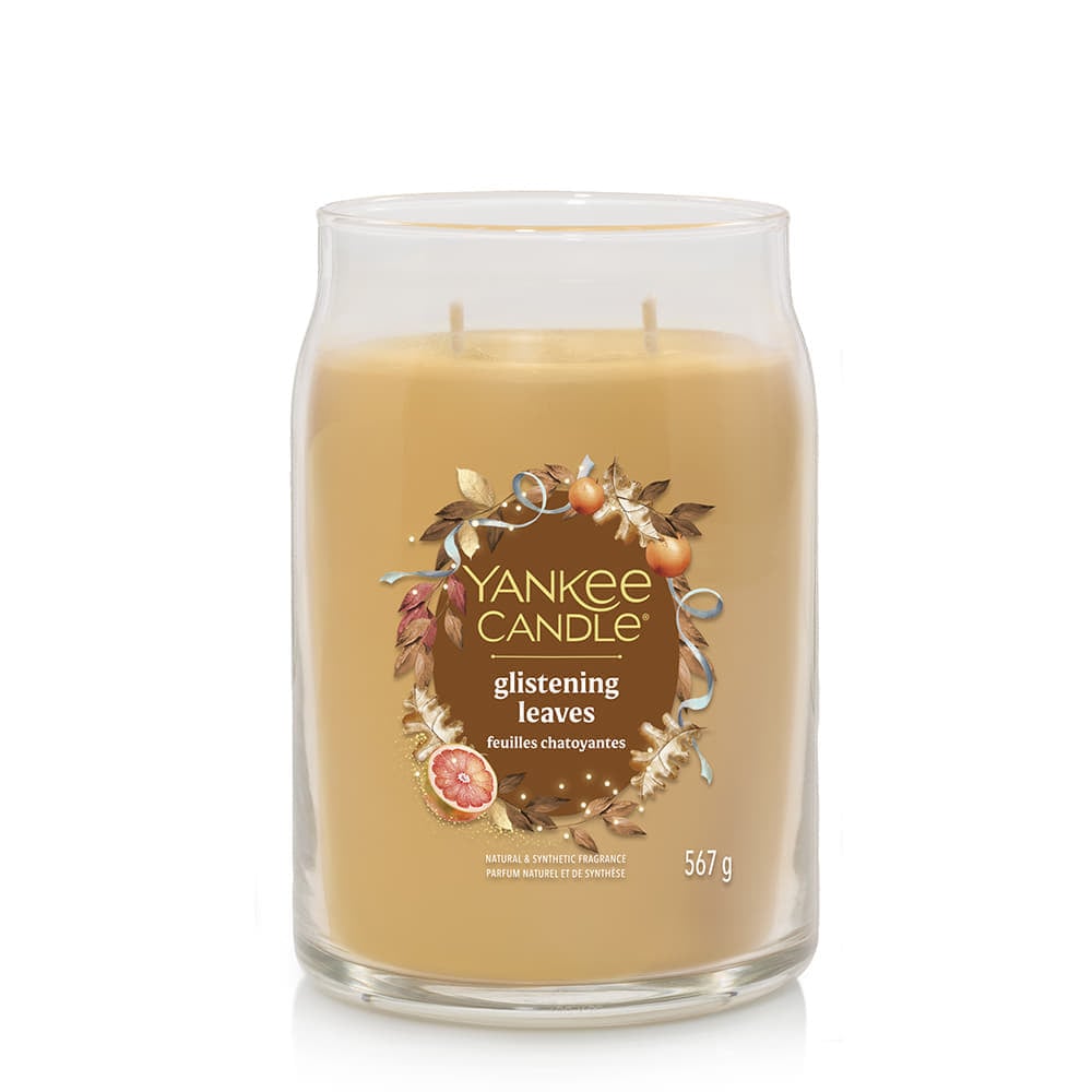 Свещи Yankee Candle Signature Large Jar 2 Wicks Glistening Leaves Бежово | 43489, 1