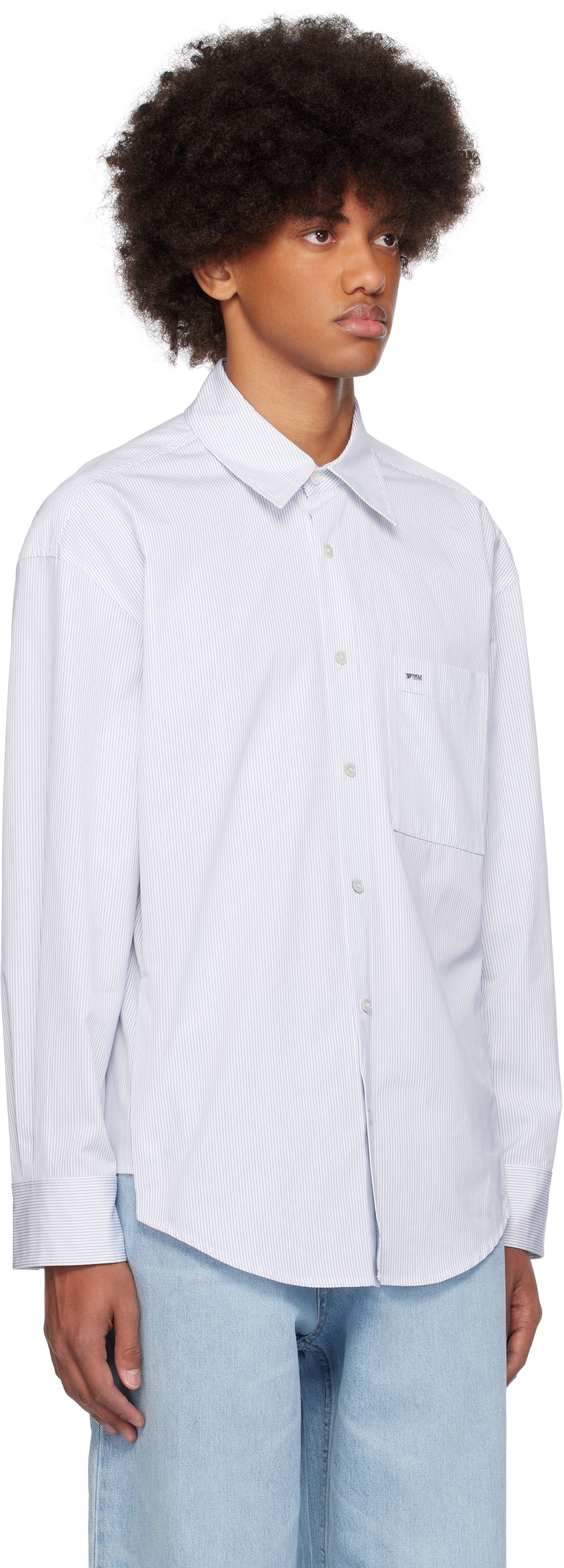 Риза WOOYOUNGMI WOOYOUNGMI Striped Regular Shirt Бяло | W243SH08, 1