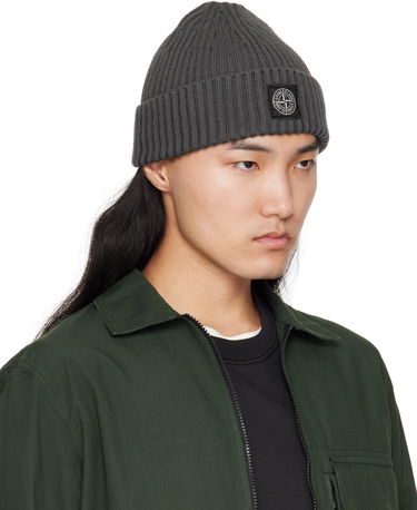 Шапка Stone Island Stone Island Full Rib RWS Wool Beanie Сиво | K2S15 N100002 S00C3, 1