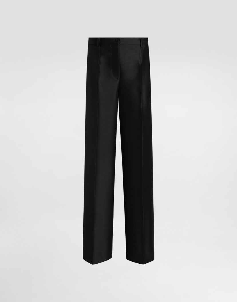 Панталони Dolce & Gabbana Dolce & Gabbana Wool And Silk Faille Trousers Черно | FTC18TGDC6PN0000