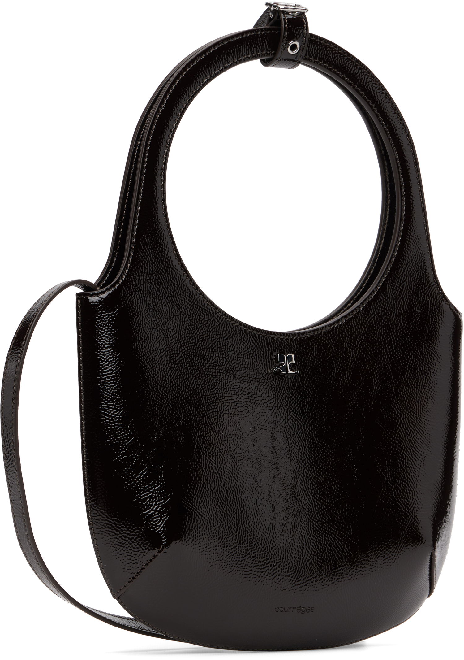 Чанта през рамо Courrèges Courrèges Holy Naplack Leather Shoulder Bag Черно | 325GSA102CR0043, 1