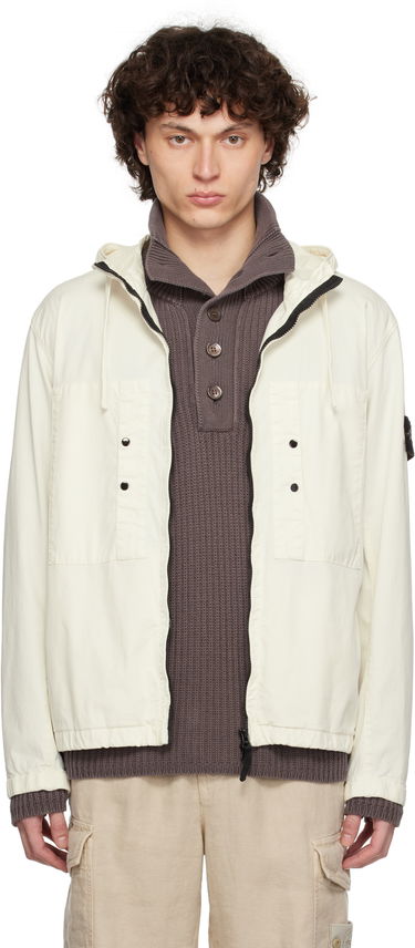 Ветровка Stone Island Stone Island Supima Cotton Twill Stretch-TC Jacket Бяло | K1S15 4100091 S0010, 0