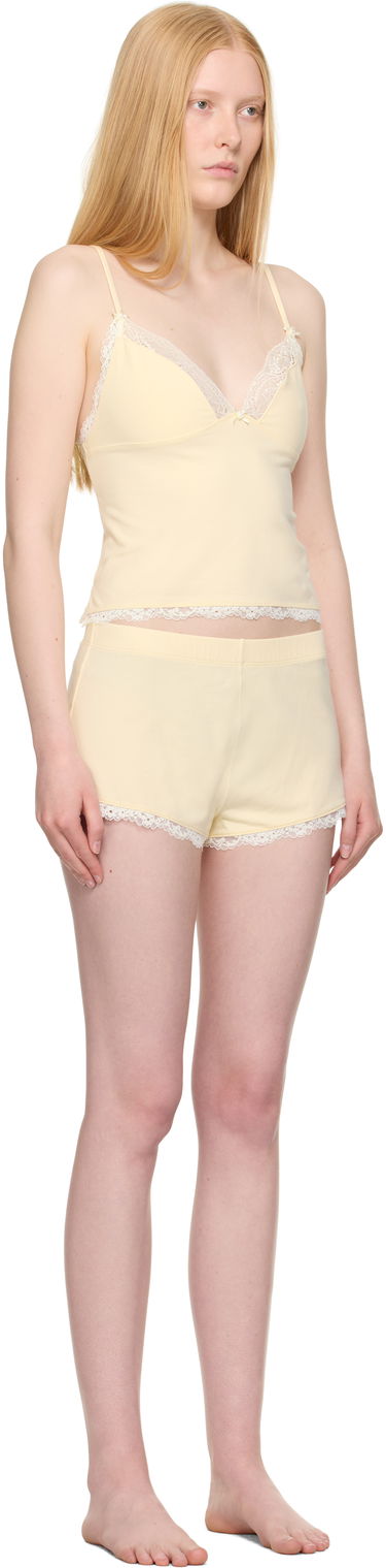 Пижама SKIMS SKIMS Cotton Jersey Lace Cami and Shorts Set Розово | TP-CAM-8070W, 4
