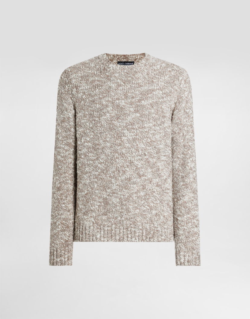 Пуловер Dolce & Gabbana Dolce & Gabbana Fine-Gauge Wool Crew Neck Pullover Бежово | GXXA9TJAM8GS8232
