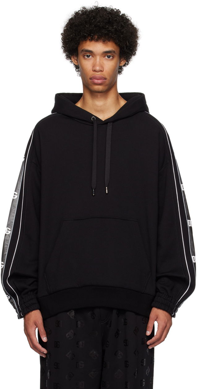 Black Printed Hoodie