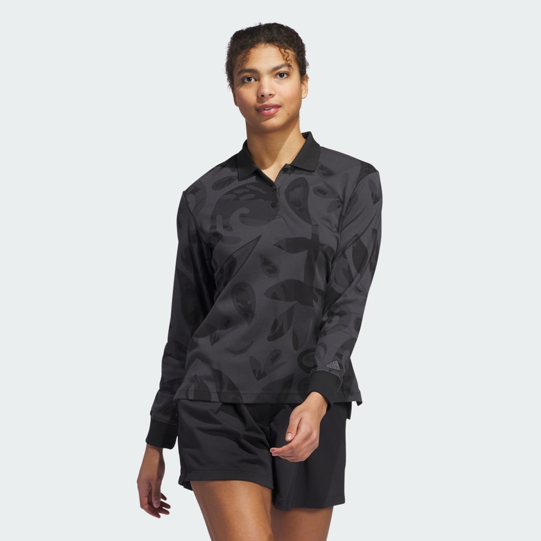 Поло тениска adidas Performance Long Sleeve Polo Shirt Сиво | IX8743, 0
