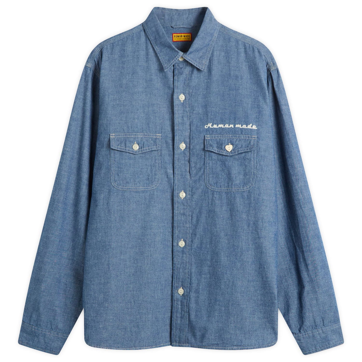 Риза Human Made Chambray Shirt Синьо | HM30SH003-BLU, 0