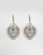 Dolce & Gabbana Devotion Heart-Shaped Earrings with Crystals, Pearls, and Bow