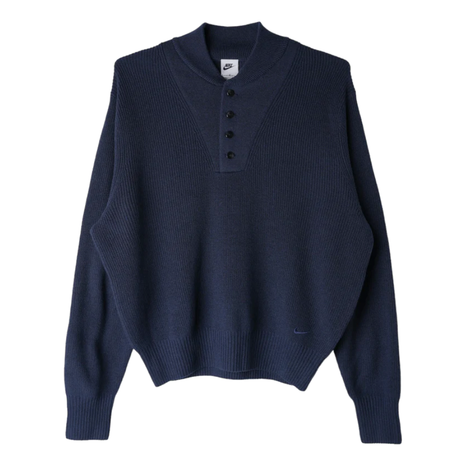 Пуловер Nike Long Sleeve Military Henley Sweater Синьо | FN3119-451, 0