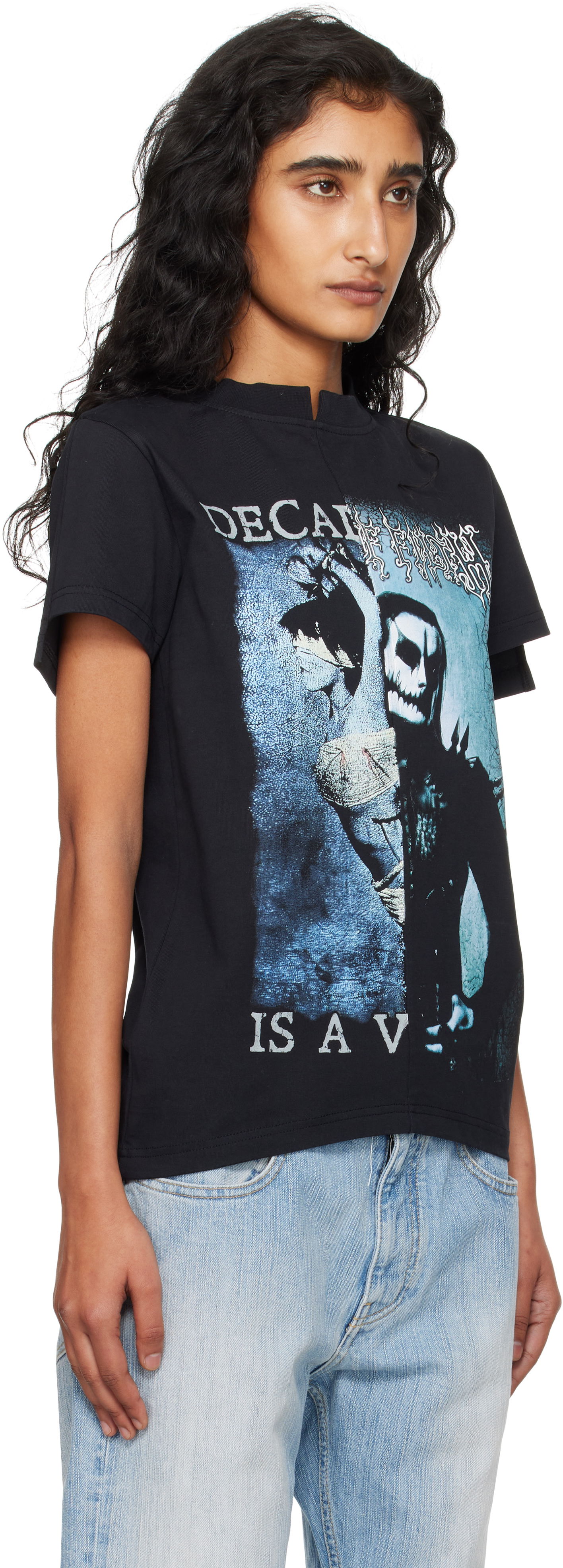 Тениска VETEMENTS VETEMENTS Cradle of Filth Cut-Up Fitted T-Shirt Черно | WCF76TR960BB, 1