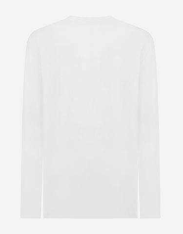Тениска Dolce & Gabbana Long-sleeved T-shirt With Logo Tag Бяло | G8PV0TG7F2IW0800, 1