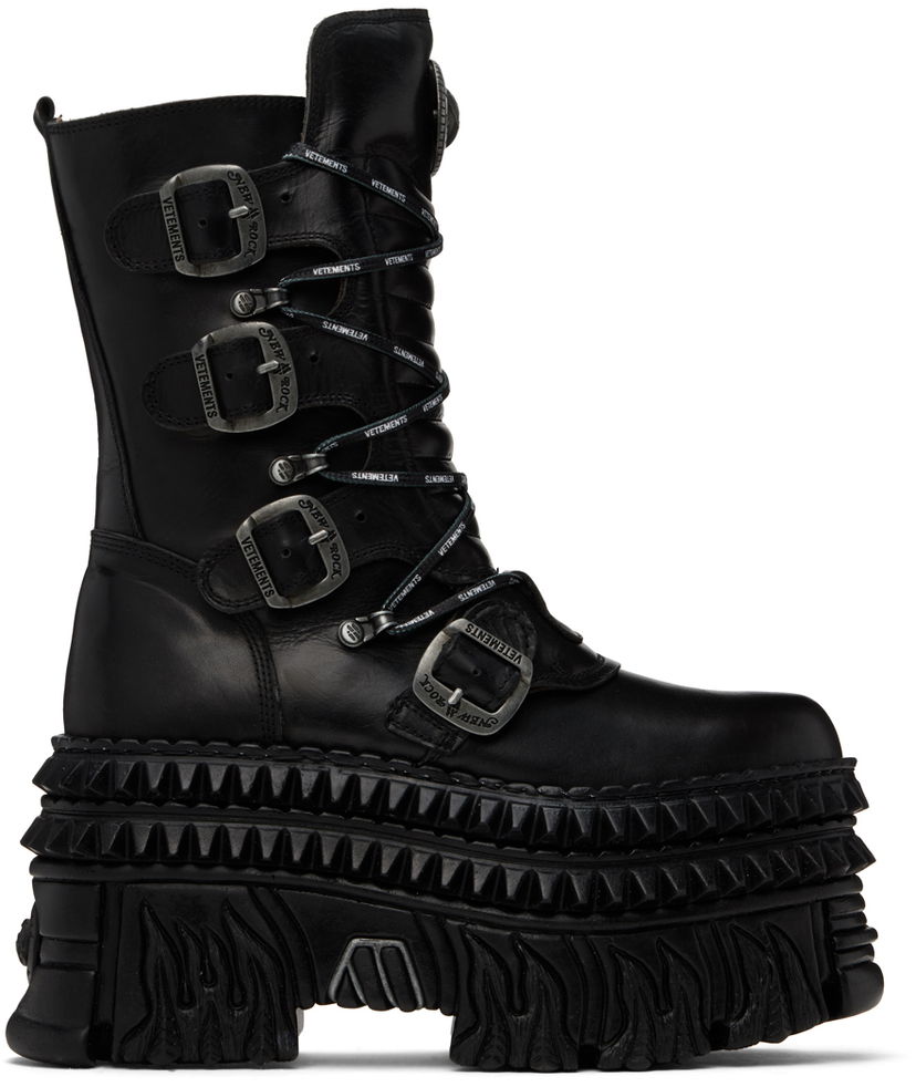 Кецове и обувки VETEMENTS VETEMENTS New Rock Edition Platform Lace Up Boots Черно | UA65BO110B