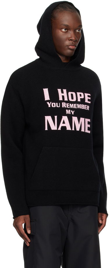 Суитчър We11done We11done 'I Hope You Remember My Name' Graphic Print Hoodie Черно | WD-KT2-24-616-U-BK, 1