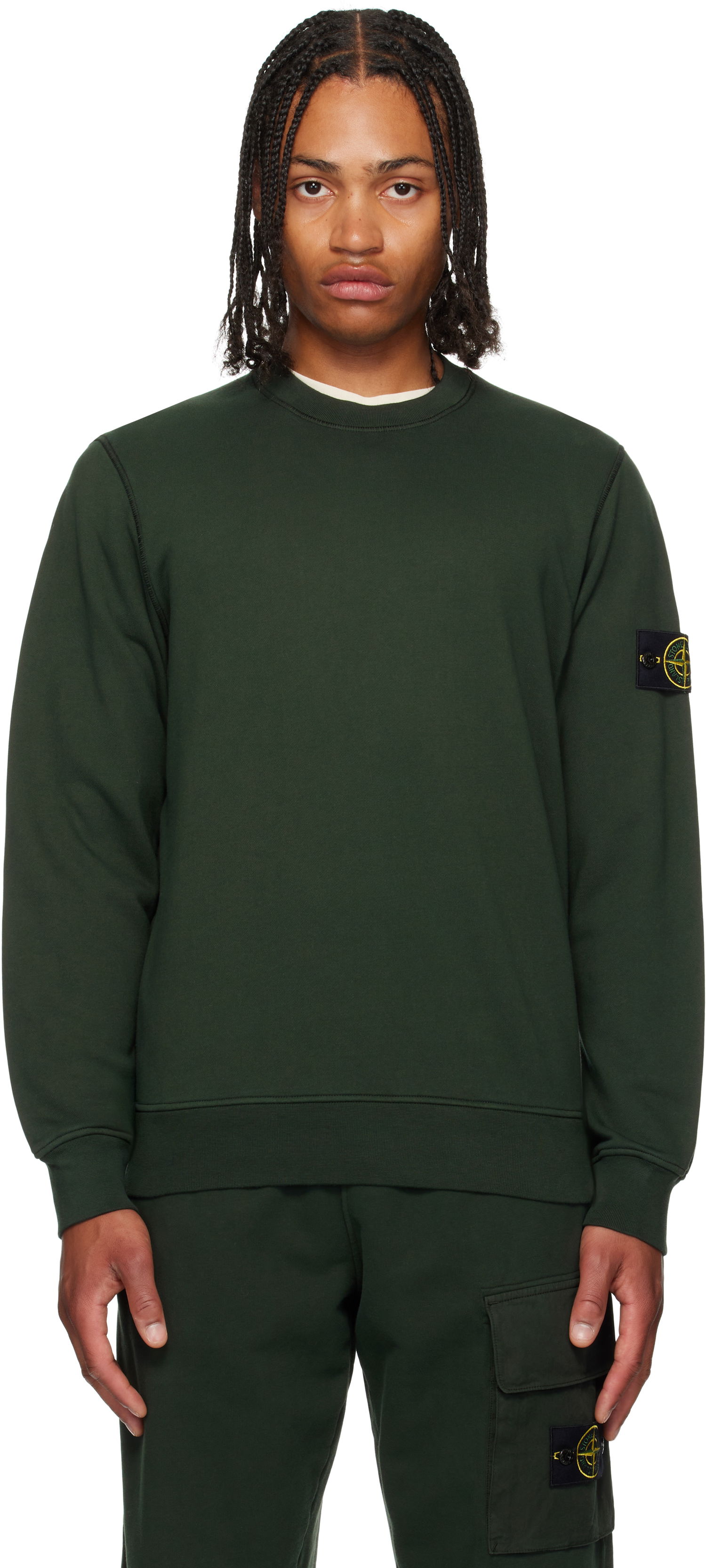 Суитчър Stone Island Organic Cotton Fleece Sweatshirt Зелено | K2S15 6100060 S0051, 0