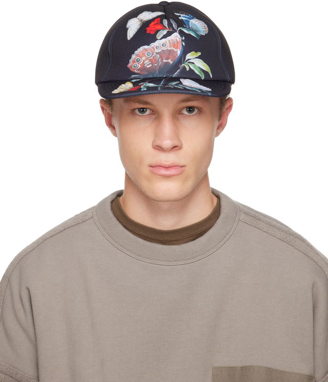 Butterfly & Floral Print Cap