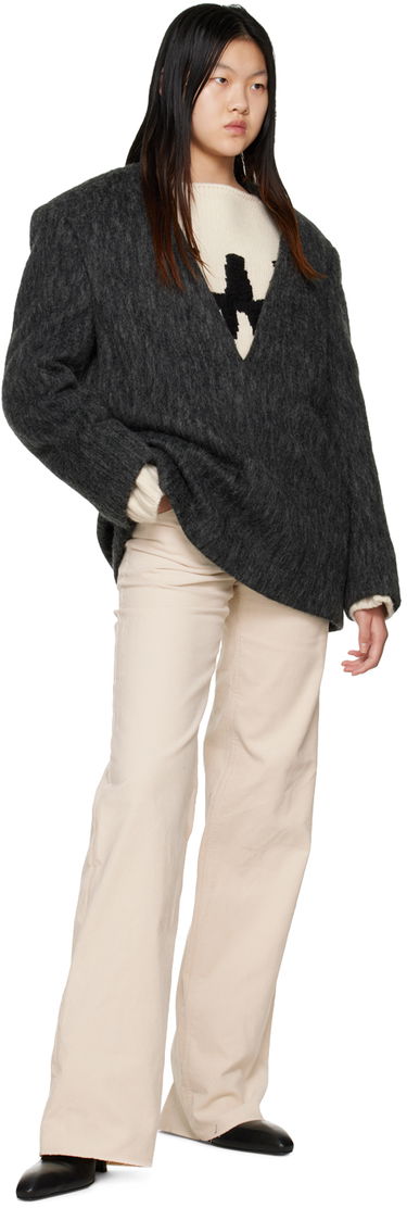 Яке We11done We11done Y-Neck Fuzzy Jacket Сиво | WD-JK3-22-020-W-DG, 3