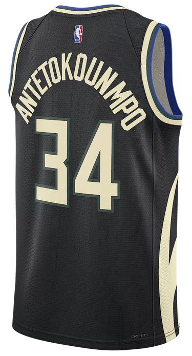 Фланелка Jordan Dri-FIT NBA Milwaukee Bucks Statement Edition 2022 Swingman Jersey Черно | DO9533-010, 4