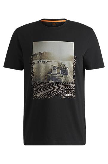 BOSS T-Shirt with Desert Graphic Print