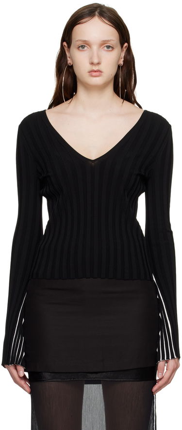 Пуловер Helmut Lang Women's Ribbed Knit Sweater Черно | N01HW717, 0