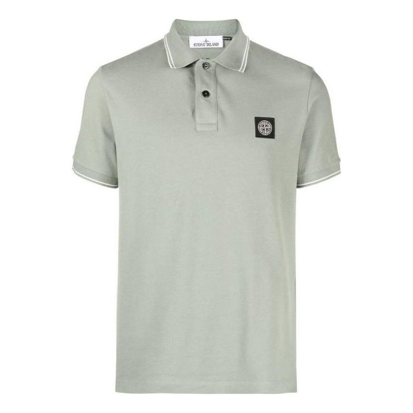 Поло тениска Stone Island Stone Island Logo Patch Polo Shirt Зелено | 79152SC18-V0055