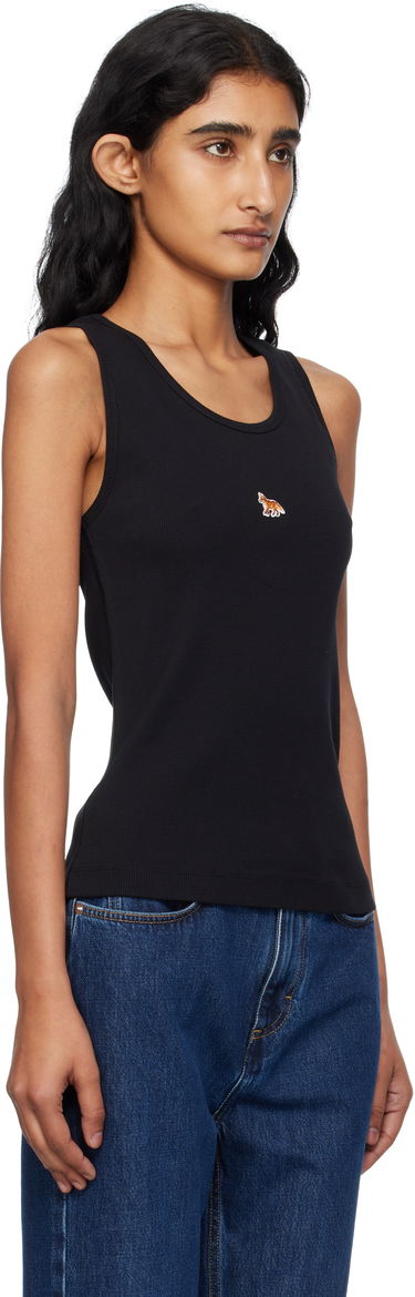 Потник MAISON KITSUNÉ Maison Kitsuné 'Baby Fox' Ribbed Tank Top Бяло | PW00623KA0033, 4