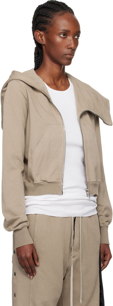 Суитчър Rick Owens Concordians Mountain Asymmetrical Zip Hoodie Кафяво | DS02E7247 RIG, 4