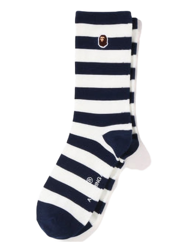 Чорапи BAPE Ape Head One Point Hoop Socks Тъмно синьо | 1I25-184-001