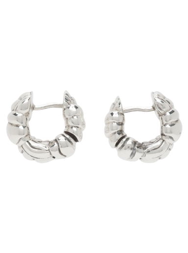 Обеци Bottega Veneta Mini Pleat Hoop Earrings Сиво | 731900 V5070