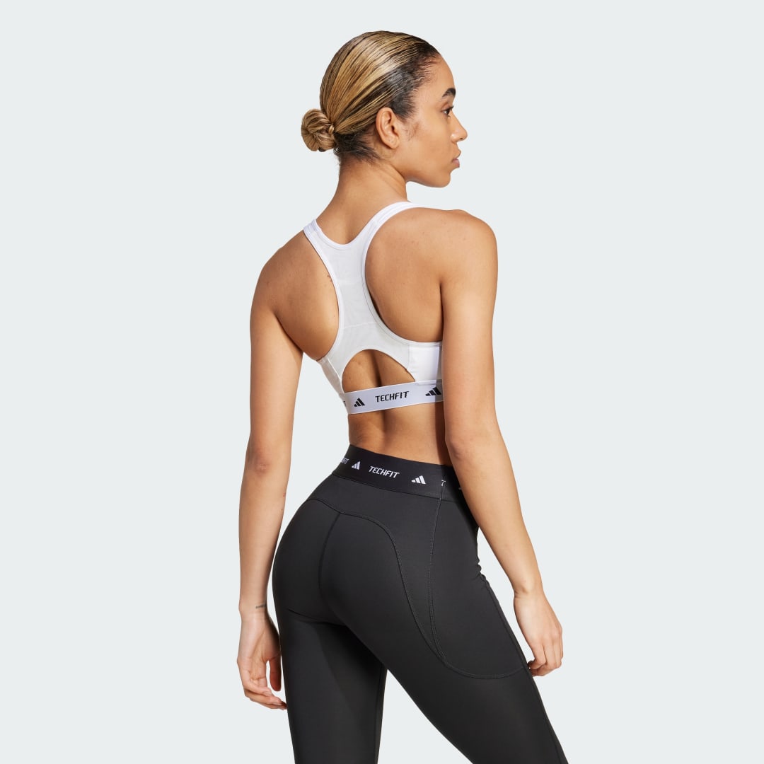 Сутиен adidas Performance TECHFIT Medium Support Elastic Sports Bra Бяло | JG3961, 1