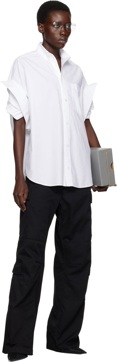 Риза Balenciaga Balenciaga Tucked Sleeve Shirt Бяло | 834033TNM60, 3