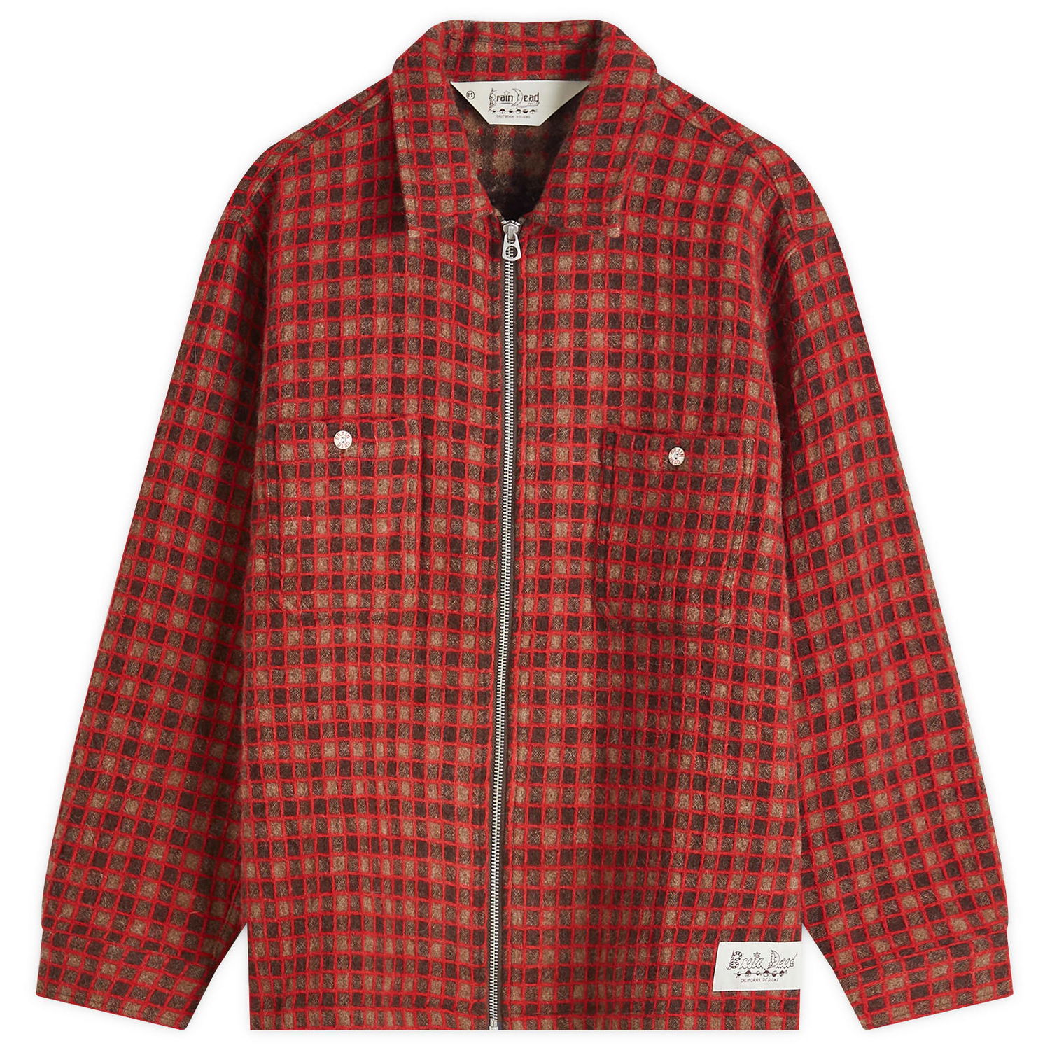 Риза Brain Dead Flannel Zip Overshirt Кафяво | F24T16004040-BRN, 0