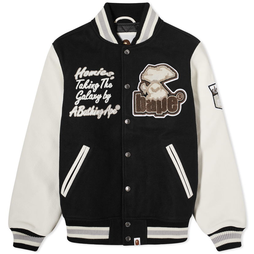 Яке бомбър BAPE A Bathing Ape Bathing Ape Varsity Jacket Черно | 001HJJ801006M-BLK