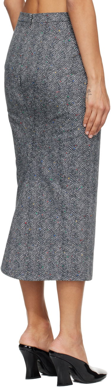 Пола Givenchy Givenchy Low Waist Kick Back Herringbone Tweed Midi Skirt with Colorful Flecks Многоцветен | BW40YP168S004, 2