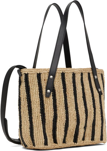 Голяма пазарска чанта rag & bone Rag & Bone Small Striped Straw Tote Бежово | ST100522, 2