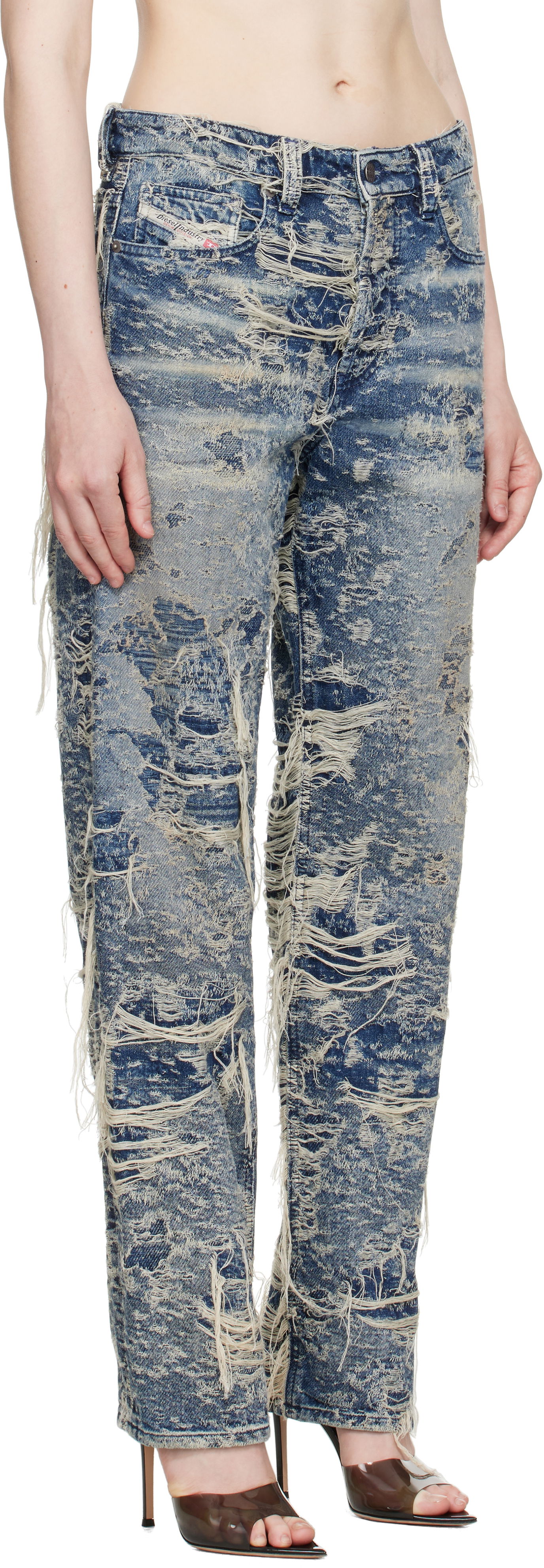 Дънки Diesel Diesel 1988 D-Ark Regular Fit Distressed Jeans Синьо | A19193 09M04, 1