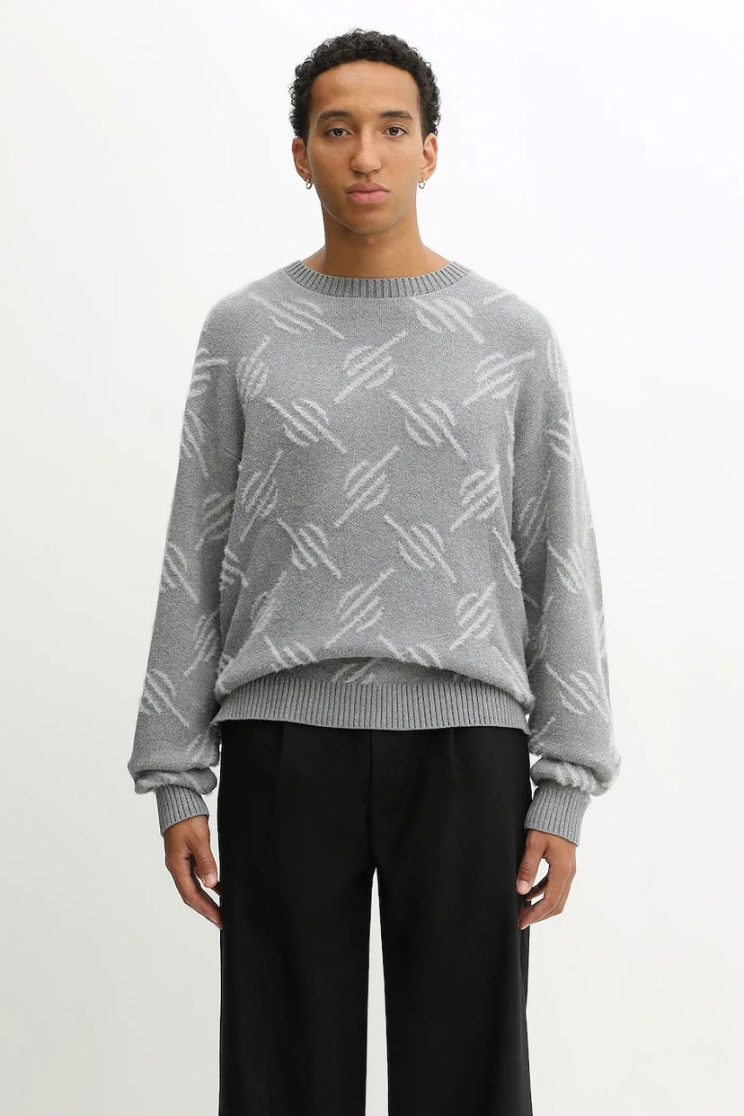 Пуловер DAILY PAPER Sweater Tevin Monogram Knit Сиво | 2521120