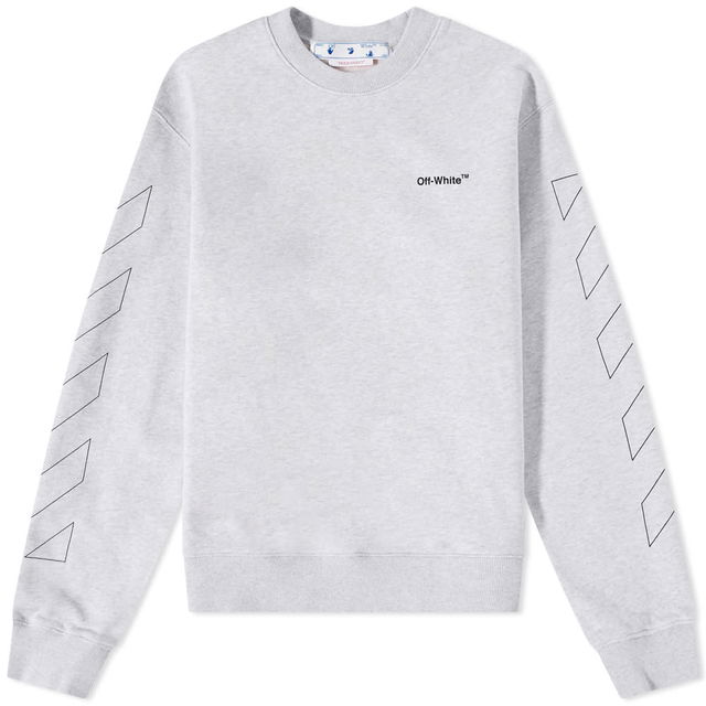 Diagonal Outline Slim Crew Neck Sweatshirt