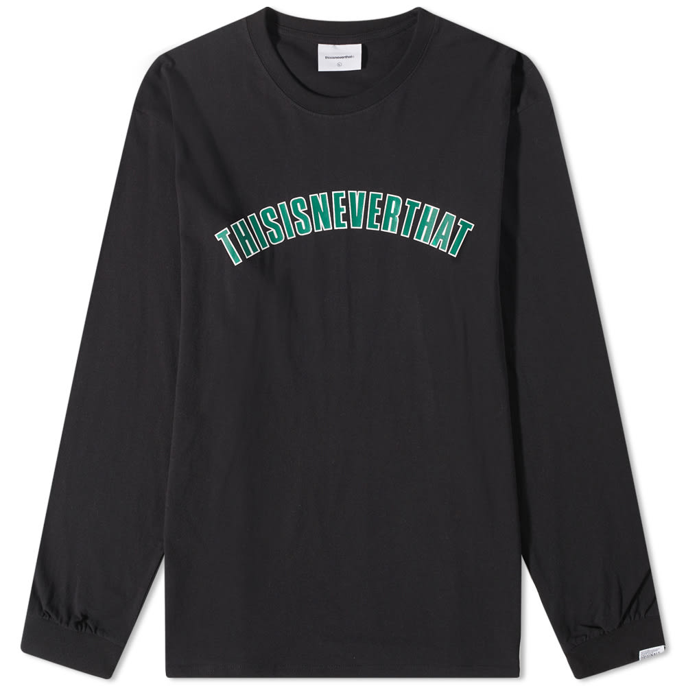 Тениска thisisneverthat Long Sleeve New Arc Tee Черно | TN223TTSLT01-BK, 0