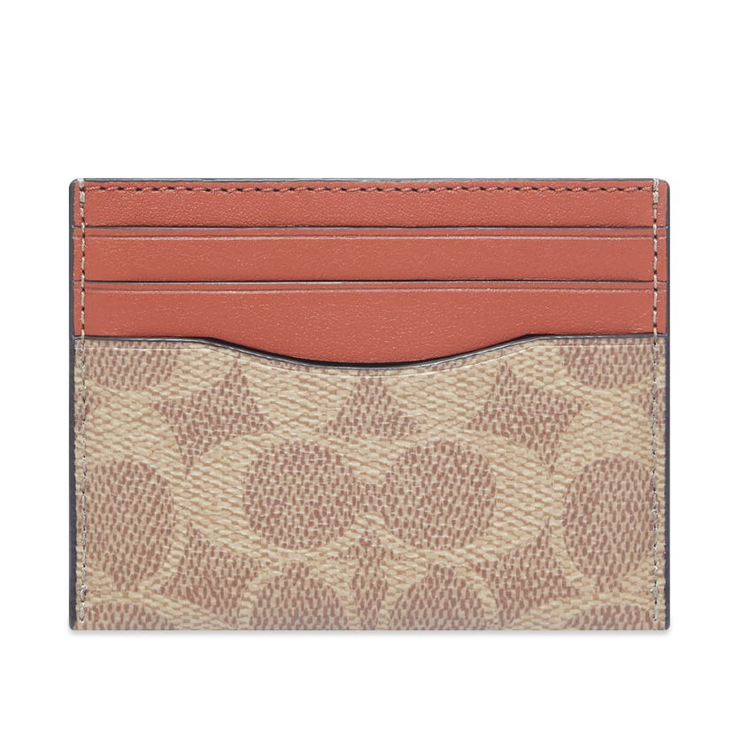 Портфейл Coach Signature Canvas And Leather Card Holder Кафяво | 936-NU3