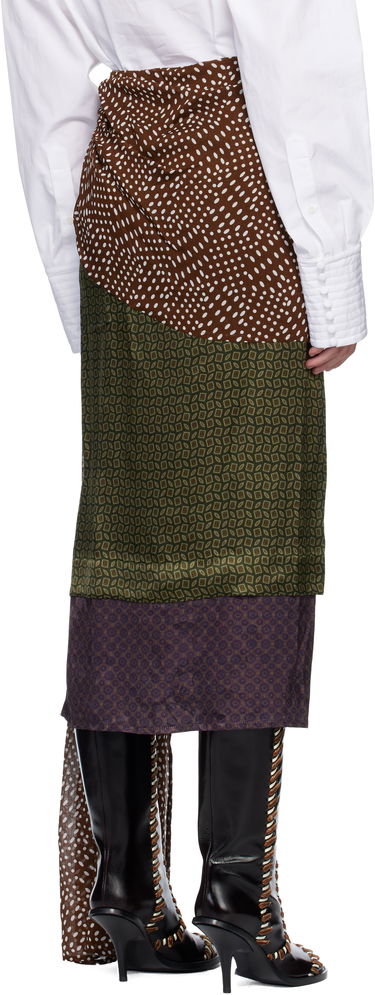 Пола Dries Van Noten Dries Van Noten Draped Silk Satin Midi Skirt Многоцветен | 252-010856-2110, 2