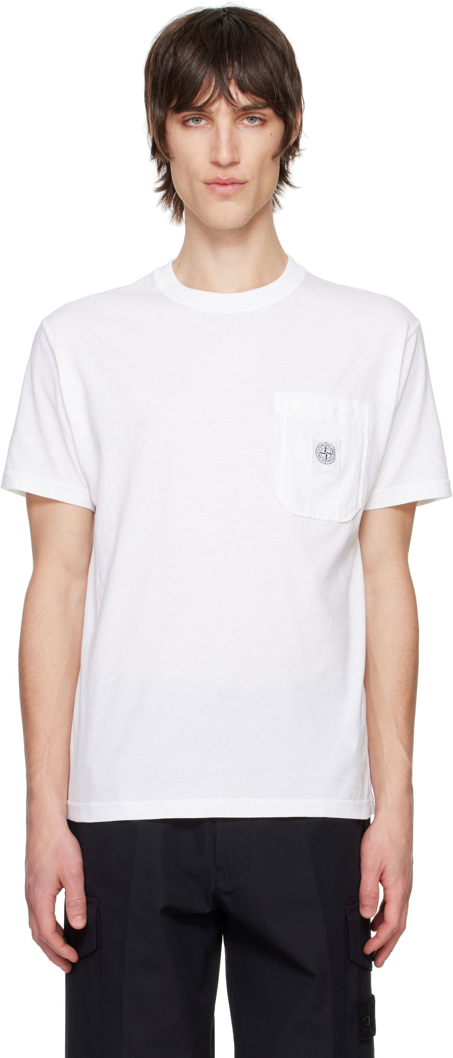 Тениска Stone Island Stone Island Organic Cotton Jersey Fissato T-Shirt Бяло | K1S15 2100219 S0057, 0